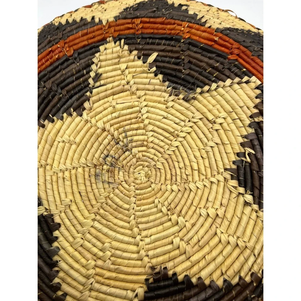 Handwoven Wicker Basket Plate Wall Decor Star‎ Design Display Boho Chic